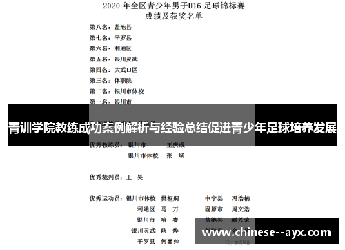 青训学院教练成功案例解析与经验总结促进青少年足球培养发展